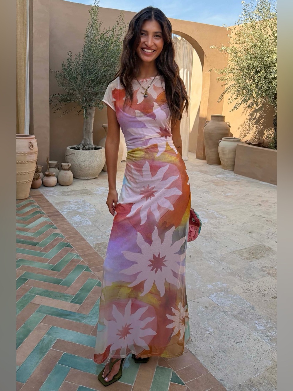 NWT Never Fully Dressed Abstract Soleil Luna Mesh Dress Size 10